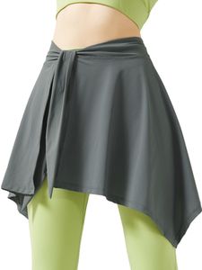 MORYDAL Damen Miniröcke mit hoher Taille Biker Biker Einfarbige Rock Fitnessstudio Plain Workout Sport kurzer Röcke, Farbe:Grau, Größe:Einheitsgröße