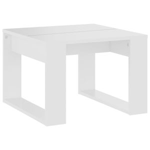 vidaXL Bočný stolík biely 50x50x35 cm Drevo Materiál