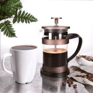 Navaris French Press Kaffeebereiter mit Edelstahl Filter - 600 ml Stempelkanne - 15x10,2x18,2cm - 0,6 l Kaffeezubereiter Presskanne - auch für Tee