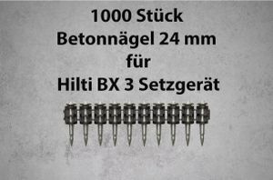 Hřebíky do betonu 1000 kusů 24 mm pro Hilti BX 3 nářadí pro beton a zdivo