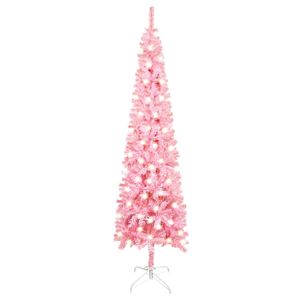 HOMMIE Weihnachtsbaum Schlank mit LEDs Rosa 120 cm(9999)
