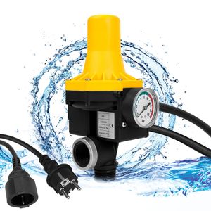 Yakimz Pumpensteuerung Druckschalter Tiefbrunnen Pumpenschalter Hauswasserwerk Automatik gelb mit Kabel