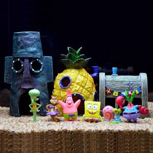 (9 Stück)Spongebob Aquarium Dekoration Fisch Tank Ornament