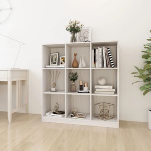Bücherregal/Raumteiler Weiß 104x33,5x110 cm Massivholz Kiefer , Bücherregale Design 2024