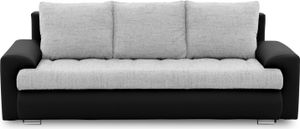Couch  mit Schlaffunktion,  Schlafcouch mit Bettkästen, TOKIO VII 222x96cm, Grau&Schwarz