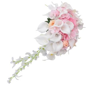 Kunstpflanzen Hochzeitsstrauß Braut Blumenstrauß Rose Diamanten Perle