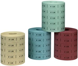 Herlitz Wertmarken 1 Euro zufällige Farbe 5 Rollen á 1.000 Abrisse