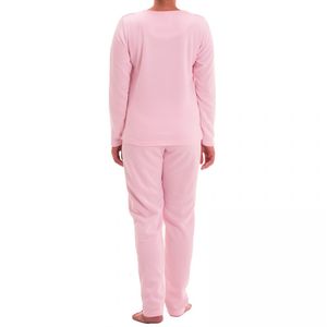 Lucky - Damen Thermo Pyjama mit Spitzendruck Schleife, Größe:S, Farbe:Rosa
