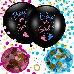 2 Stück XXL Gender Reveal Ballon 90cm | LuftballonBoy or Girl 36 Zoll Ballon Rosa Blau Konfetti Füllung | Baby geschlecht verkünden | Gender Reveal Party | Dekoration Baby Party Babyshower