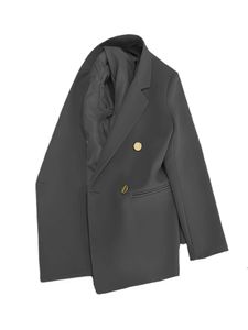 Damen Trenchcoats Zweireiher Blazer Casual Business Herbst Jacke Revers Outwear Deep Gray (hochwertiger Stoff),Größe XXL