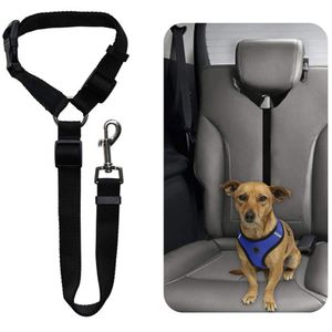 Verstellbarer Auto Hunde Sicherheitsgurt,Haustier Hund Auto Sicherheitsgeschirr,Rückhalteleine für Hunde (Schwarz)