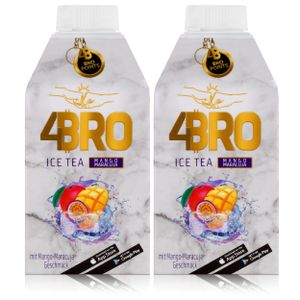 4BRO Ice Tea Eistee Mango Maracuja 500ml - Erfrischungsgetränk (2er Pack)