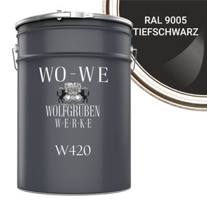 Holzfarbe Holzlack Holzanstrich Holzbeschichtung W420 - Tiefschwarz RAL 9005 - 10L