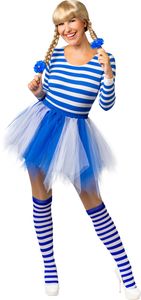 Tutu Rock Tüll Minirock blau/weiß blickdicht Karneval Fasching Kostüm L/XL uni