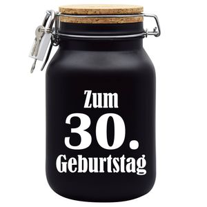 Spardose Geld Geschenk Ideen 30. Geburtstag Schwarz Größe XL 2 Liter