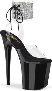 FLAMINGO-891-2RS Damen Sandale von Pleaser, Transparent Schwarz , EU 40, US 10