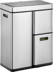 EKO - Mirage Plus Recycler Senzorový odpadkový kôš 30+15+15 litrov - Nerezová oceľ Plast - Matná nerezová oceľ EKO - Mirage Plus Recycler Senzorový odpadkový kôš 30+15+15 litrov - Nerezová oceľ Plast - Matná nerezová oceľ
