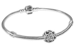 Pandora 79244 Dámský startovací náramek Srdce stříbrné, 21 cm