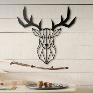 Hoagard 'Deer Head' 'Hirschkopf' Wandbild - aus schwarzem Metall
