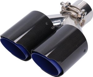 Universelle Dual -Auspuffrohrspitze glänzende Kohlefaser Yshape Tail W Clamp