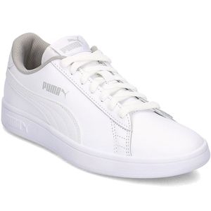 Puma Smash v2 L Jr Low-Top Unisex Kinder Damen Schuhe Sneaker Laufschuhe, Größe:EUR 39 | UK 6 | 25 cm, Farbe:Weiß