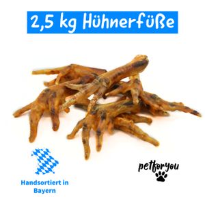 Hühnerfüße 2,5 kg | Kausnack Hundesnack Leckerlie BARF Kauartikel