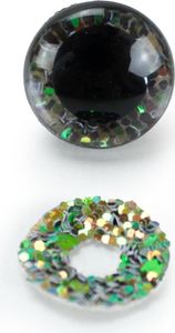 Sicherheitsaugen mit Glitzer 16 mm grünbraun