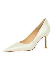 Damen Stiletto Pumps Kleid Schuh Slip Resistant High Heels Komfort Low Top Spitzige Zehe Schuhe Weiß 10CM,Größe:EU 38