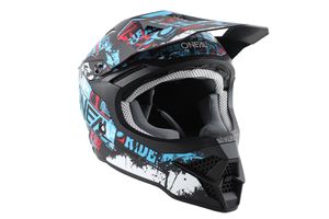 O'Neal Helm, Crosshelm - 3SRS Helm Ride black/blue - Außenschale aus ABS, Lüftungskanäle, Doppel-D-Sicherheitsverschluss, verstellbarer Helmschirm, XS - XXL, Größe:M