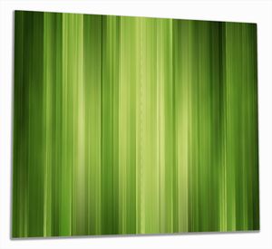 Wallario Herdabdeckplatte aus Glas, Größe 60 x 52 cm 2-teilig, Motiv Grün und schwarz gestreift - Abstraktes Streifenmuster