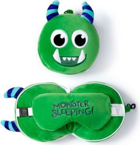Relaxeazzz Plüsch Grün Monstarz Monster Reisekissen & Schlafmaske