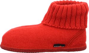 Haflinger Hüttenschuh Hausschuh Karl Uni 631047 Walkstoff Gr.30-50 rot-EUR 37