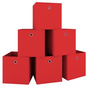 VCM sada 6 skladacích boxov skladacích boxov látkových boxov skladacích boxov policových boxov Boxas červená