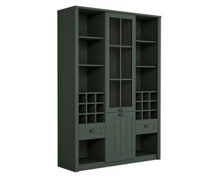 AX LIVING Vitrinen Schrank Palmano W2D2S 140 cm breit, stilvolles Grün AX LIVING Vitrinen Schrank Palmano W2D2S 140 cm breit, stilvolles Grün