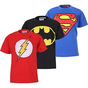 DC Comics - T-Shirt für Kinder (3er-Pack) TV1344 (152-158) (Rot/Schwarz/Blau)