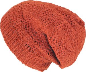 Handgestrickte Wollmütze, Strickmütze aus Schurwollle, Wintermütze - Rostorange, Uni, Wolle, Mützen