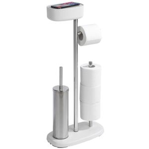 WENKO Stand WC Garnitur Rivazza Toiletten Papier Rollen Halter Ablage Bad