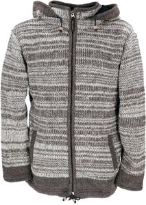 Strickjacke, Wolljacke, Nepaljacke - Modell 17, Damen, Braun, Wolle, Größe: S