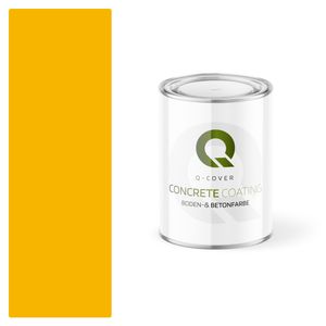 Q-COVER Bodenfarbe Betonfarbe Garagenboden Bodenbeschichtung für Innen- und Außenflächen Kellerfarbe Fußbodenfarbe Gelb 0,9L