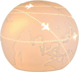 Gilde Porzellan Lampe Kugel Weltenbummler (BxHxL) 19 cm weiss E14 Fassung max 25W 220-240V ? 23 cm