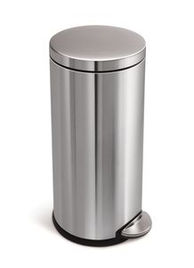 simplehuman 30 Liter runder Treteimer, fingerabdrucksicherer gebürsteter Edelstahl - 6,1x6,1x35,8 cm; CW1810