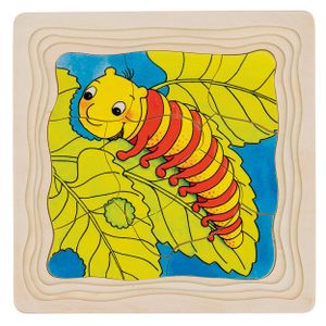 goki 57523 Schichtenpuzzle Die Raupe, bunt