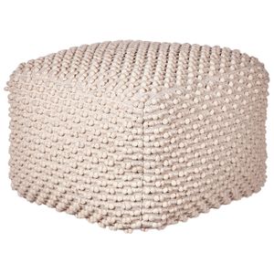 BELIANI Pouf Taupe aus Baumwolle 50 x 50 x 35 cm Quadratisch Boho Stil Wohnaccessoires für Wohnzimmer Schlafzimmer Flur