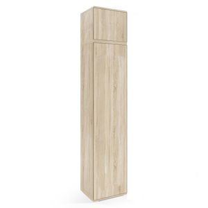 Kleiderschrank 45 cm "Modulo" mit Schrankaufsatz, Mehrzweckschrank, Sonoma Eiche, Push-to-Open-System, Modernes Design