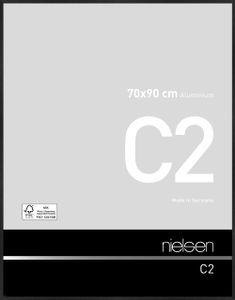 Nielsen Aluminium Bilderrahmen C2, 70x90 cm, Struktur Schwarz Matt