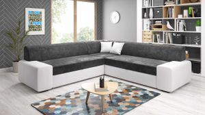 Furnix Couch L-Form mit Schlaffunktion und Stauraum Kunstleder NOSMISS MAXI MA120-MH97