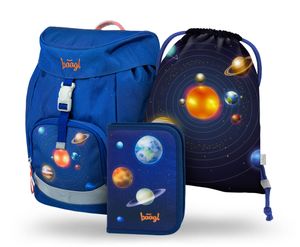 BAAGL SET 3 Airy Planets: Aktentasche, Federmäppchen, Tasche