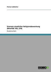 Grenzen staatlicher Religionsbewertung (BVerfGE 105, 279)