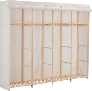 Kleiderschränke Weiß Kleiderschrank Weiß 200 x 40 x 170 cm Stoff