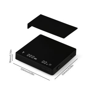 MHW-3BOMBER Mini-Kaffeewaage mit Timer, 2 kg/0,1 g genau, 3 Modi, wiederaufladbare tragbare Digitalwaage vom Typ C fuer Espresso und Pour-Over-Kaffee mit Silikon-Isolierhuelle